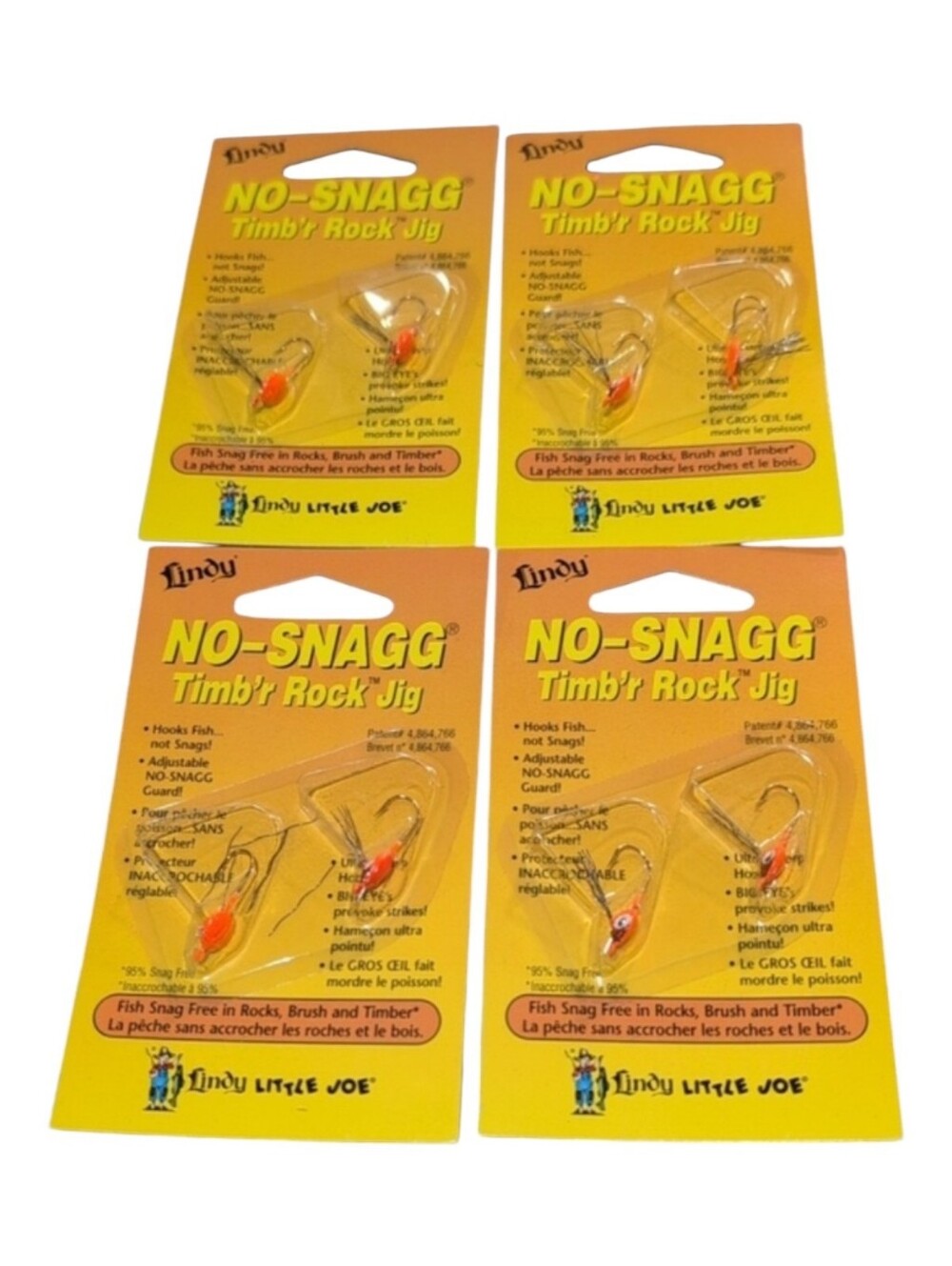 NWT Vintage Lindy No-snagg Tib'r Rock Jig Set Of 4